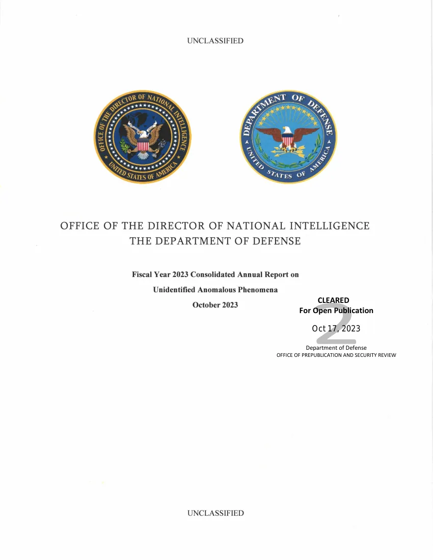 AARO's consolidated annual reports on UAP, fiscal 2023 to 2025