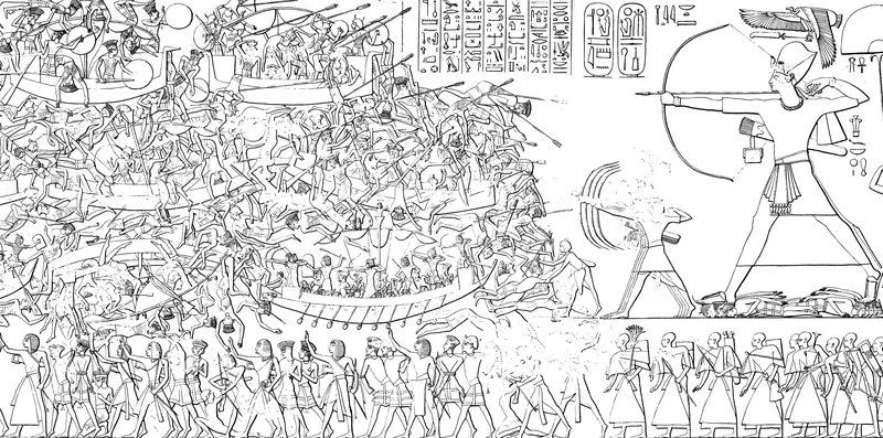 The Year 8 inscription and Sea Peoples reliefs of Ramesses III: photo