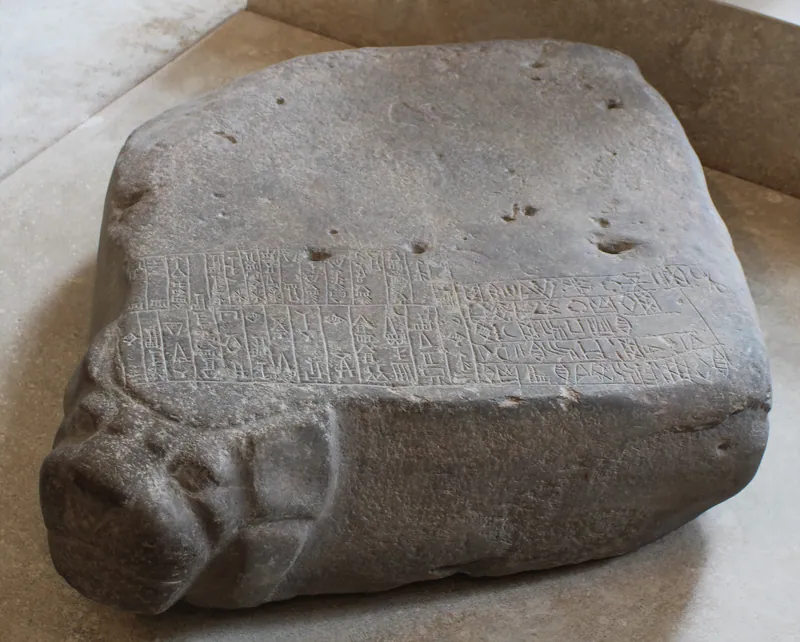Table au Lion (Sb 17), Linear Elamite and Akkadian inscription of Puzur-Inshushinak