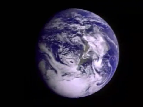 A frame of Galileo's images of Earth after the first flyby