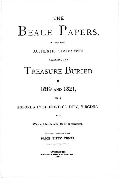 The Beale Papers (1885 pamphlet): photo