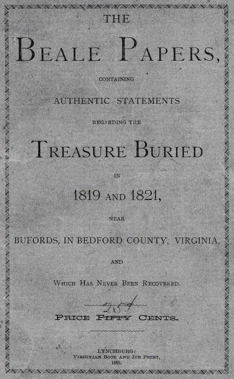 The Beale Papers (1885 pamphlet): photograph