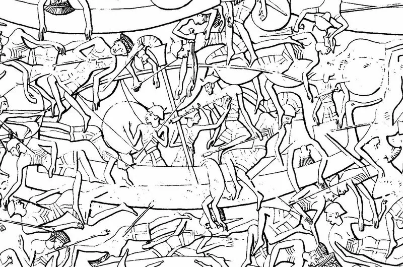 The Year 8 inscription and Sea Peoples reliefs of Ramesses III: photo
