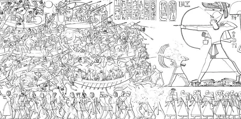 The Year 8 inscription and Sea Peoples reliefs of Ramesses III: photo