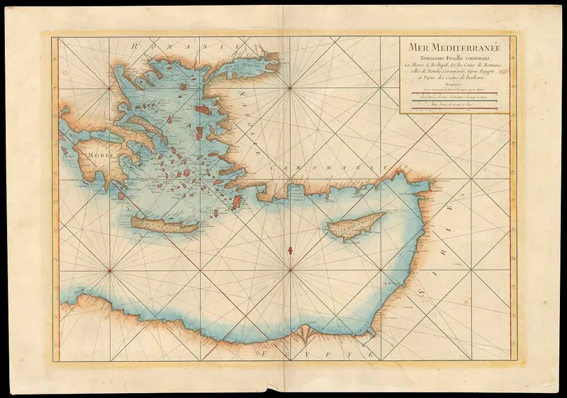 Carte de la Mer Mediterranée en trois feuilles....