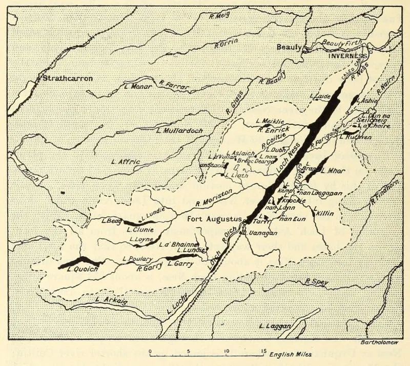 The Lake Survey's soundings and chart of Loch Ness (published 1910): picture