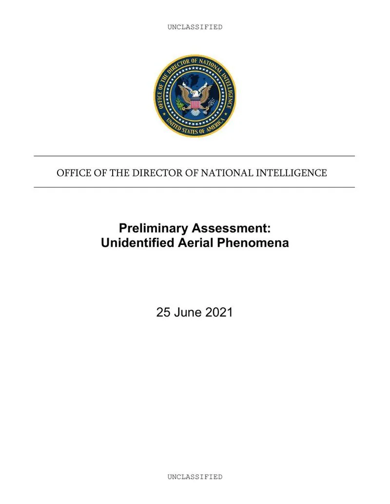 ODNI, Preliminary Assessment: Unidentified Aerial Phenomena: document