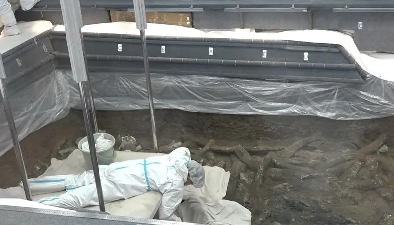 The eight pits of the sacrificial area: photo