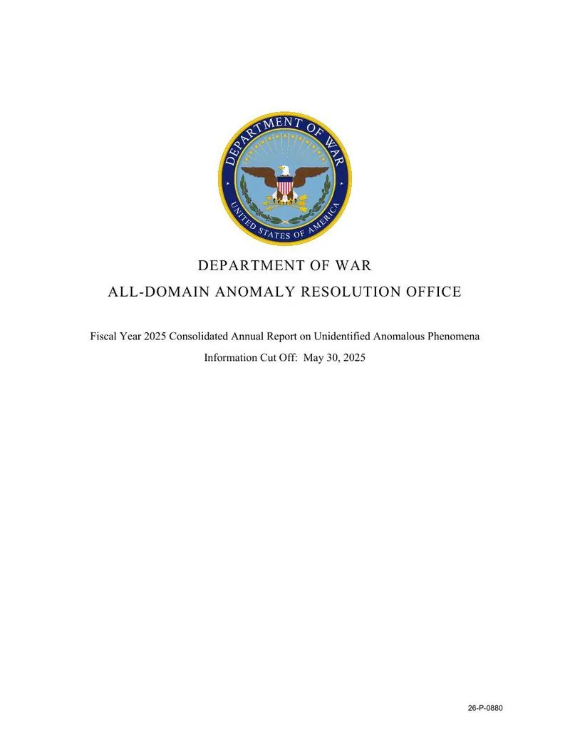 AARO's consolidated annual reports on UAP, fiscal 2023 to 2025: picture