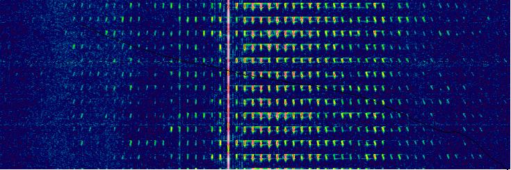 Waterfall display of the signal on 4625 kHz, June 2010: photo