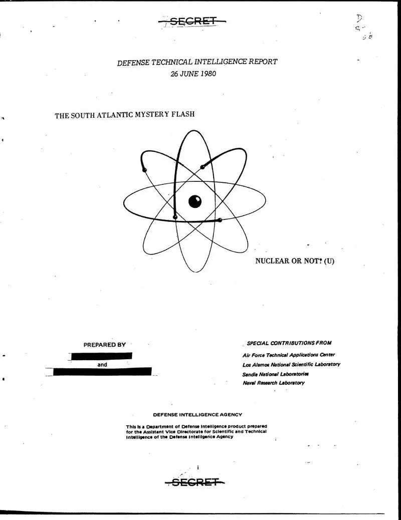 "The South Atlantic Mystery Flash: Nuclear or Not?" (DIA paper): scan